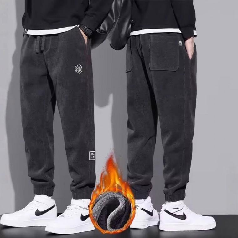 자수로고 옆패치 기모 조거 바지