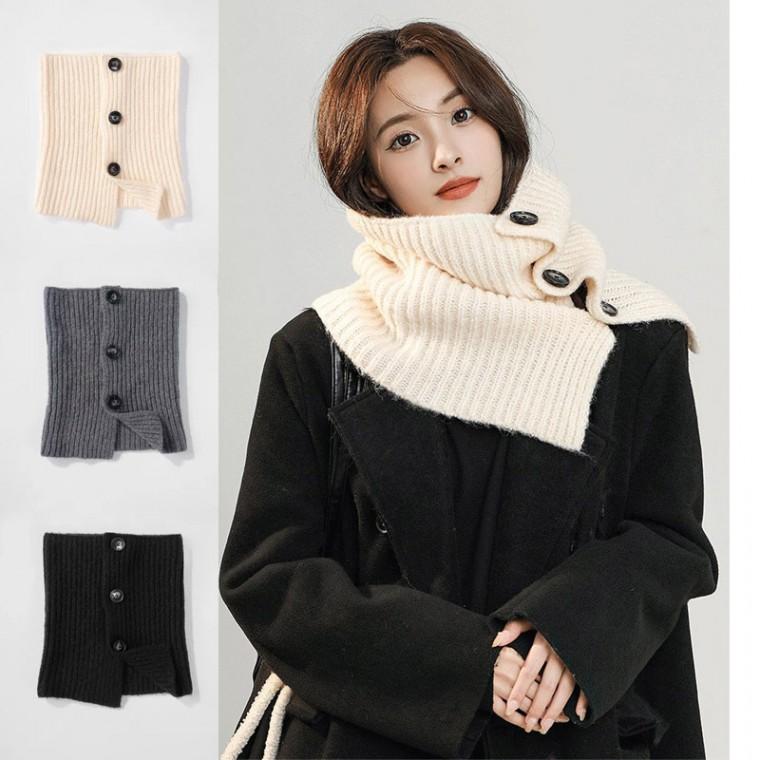 겨울 따뜻 두툼 단추 넥워머 머플러