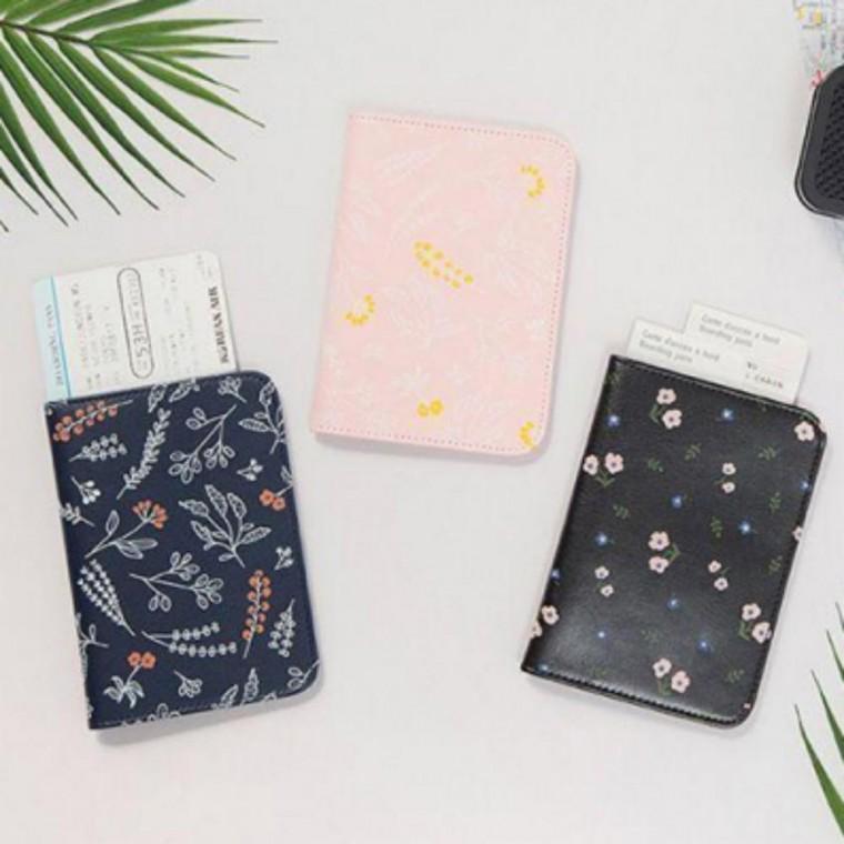 휴대용 1P 여행 여권 여권보관 지갑 보타니컬 Passport 인조가죽 Case 해외여행 케이스