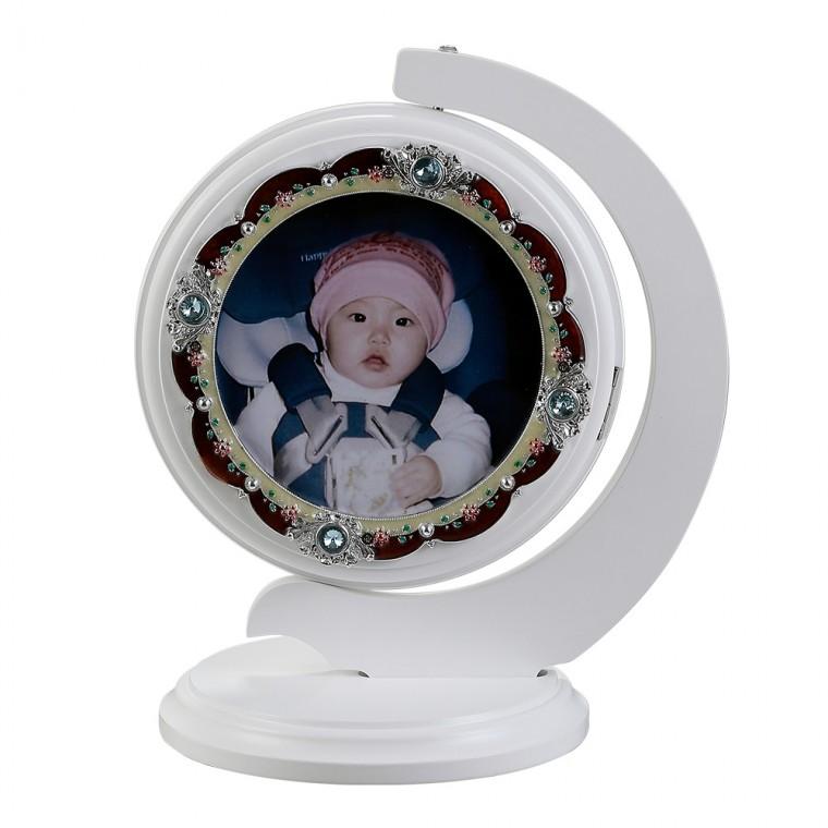 무소음 탁상 액자 시계 야광 엘프링 화이트 TG-826 BWS