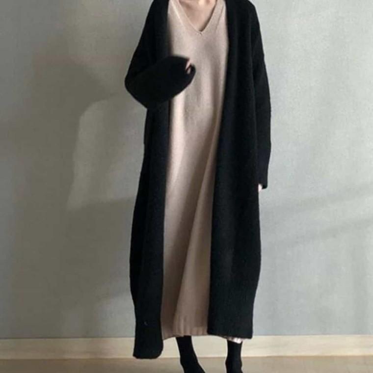 루즈핏가디건 여성롱가디건 여성가을가디건 롱 니트 가디건