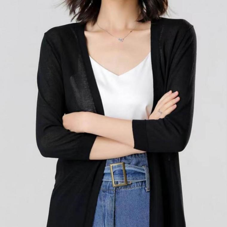 시스루 롱가디건 7컬러 데일리 슬림 루즈핏 여성 여름 가을 가벼운 아우터 세련된 니트