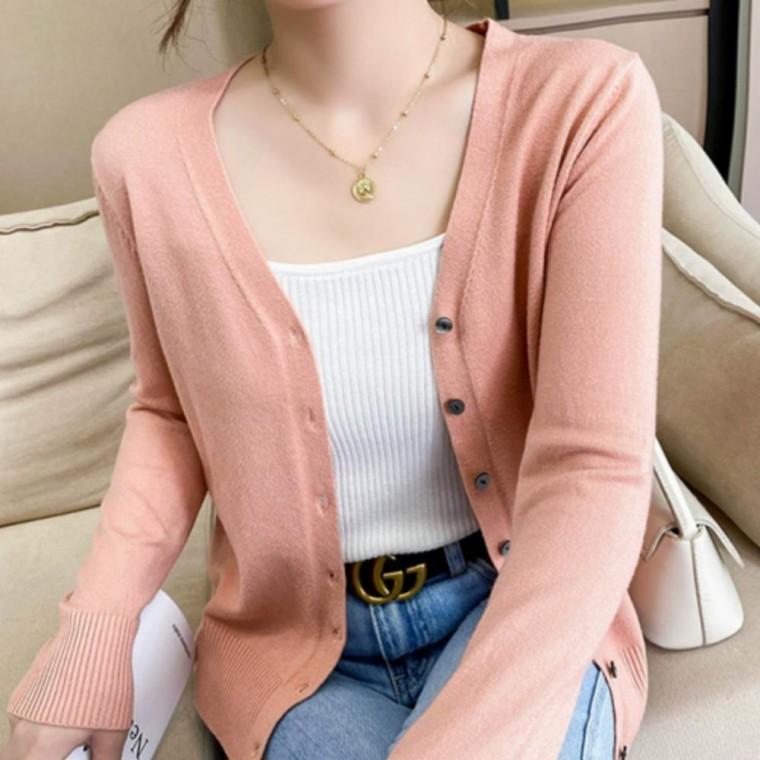 여성 모던 포멀 니트 브이넥 가디건 10컬러 가을 아우터 오피스룩 데일리룩 세련된 상의 심플한 가디건 코