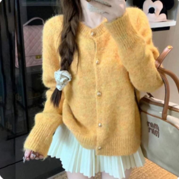 여성 베이직 클래식 4컬러 가디건 가을 니트 아우터 데일리룩 오피스룩 심플한 상의 세련된 가디건 예쁜 외