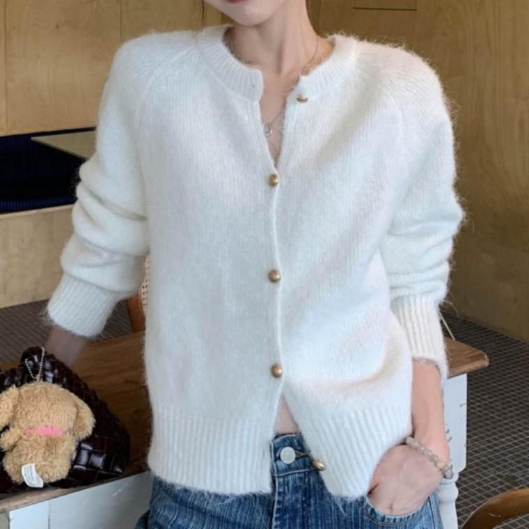 클래식 데일리 가디건 베이직 라운드넥 여성 봄 가을 상의 세련된 심플 아우터 예쁜 코디