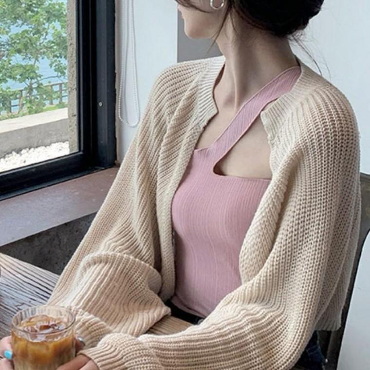 루즈핏 여성니트 볼레로가디건 여성용 봄가을용