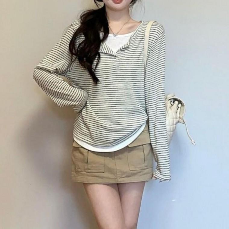 잔가라 헨리넥티셔츠 레이어드 여성용 봄가을용