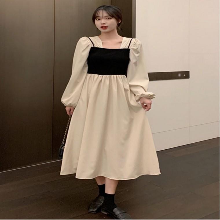 원피스 봄 여성트렌치 가을 플레어 미디 롱