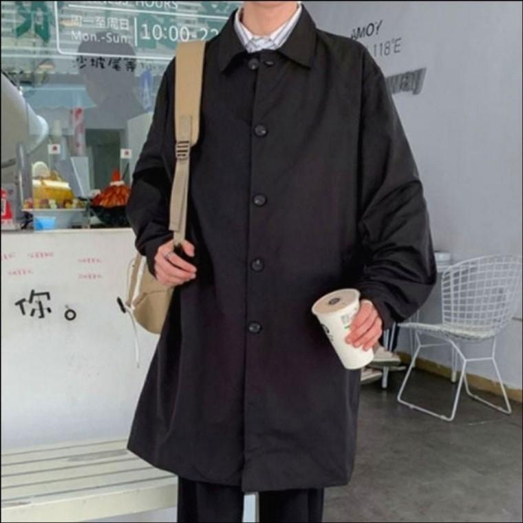 사파리 트렌치코트 깔끔한 봄 아우터 자켓 가을 남자 2컬러