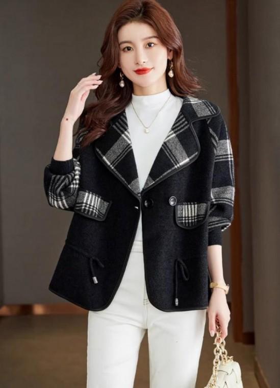 F970931 3컬러 루즈핏 카라 큰 체크 봄 가을 간절기 재킷 자켓 아우터