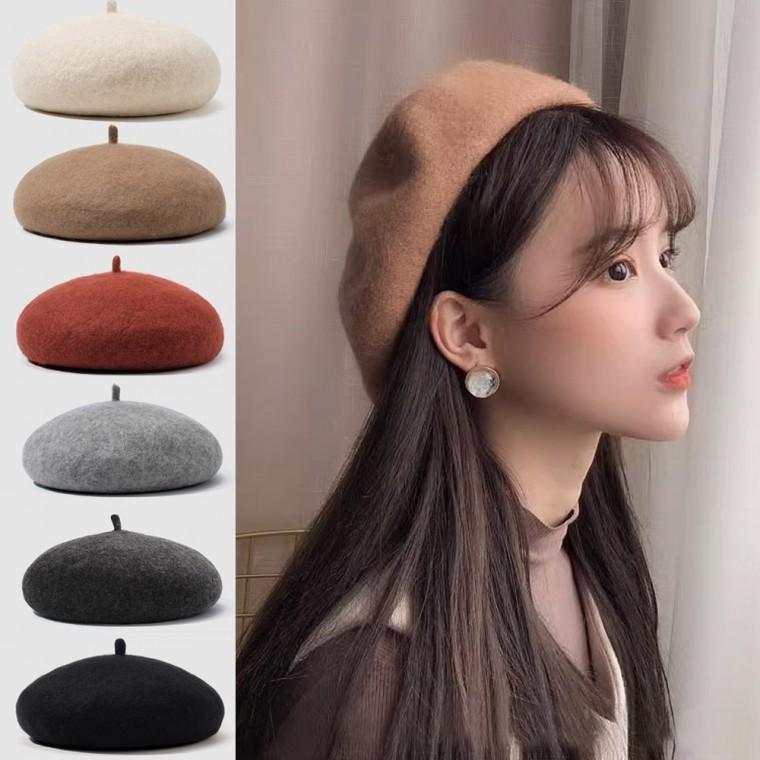 귀여운 여성 가을 겨울 외출 패션 모자 울혼방 베레모
