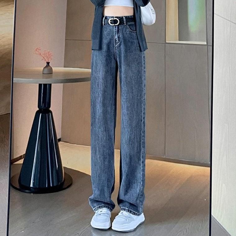가을 여자 와이드청바지 뒷밴딩 데님팬츠 세미 데일리룩청바지