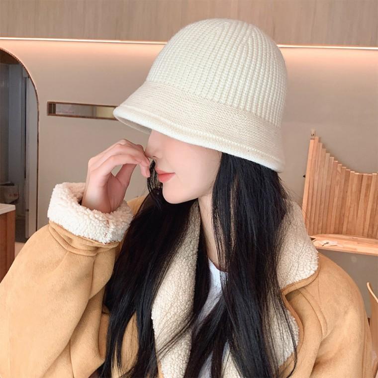 니트벙거지 가을겨울 여성 부드럽고 버킷햇 탄탄짜임