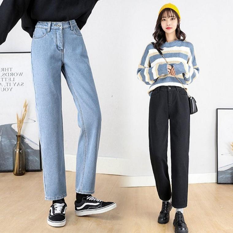 좋은 일자 청바지 뒷밴딩 9부 키작녀 데님 팬츠 봄 가을