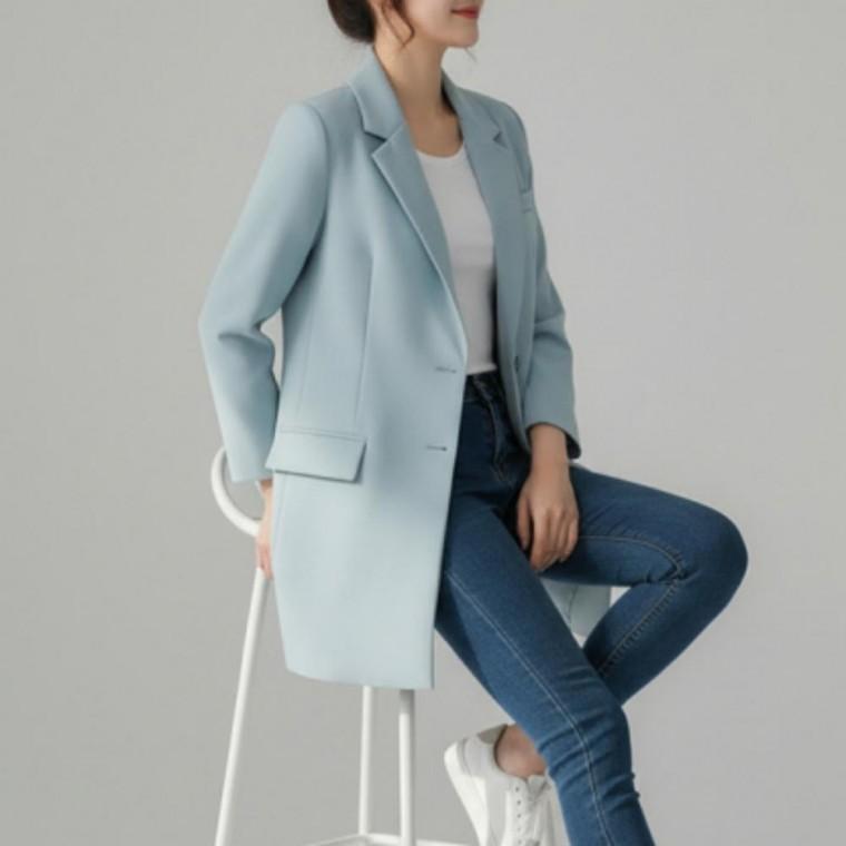 재킷 베이직 면 코트 아우터 데일리 롱 간절기 롱자켓 슬림핏 베틸 가을 여성