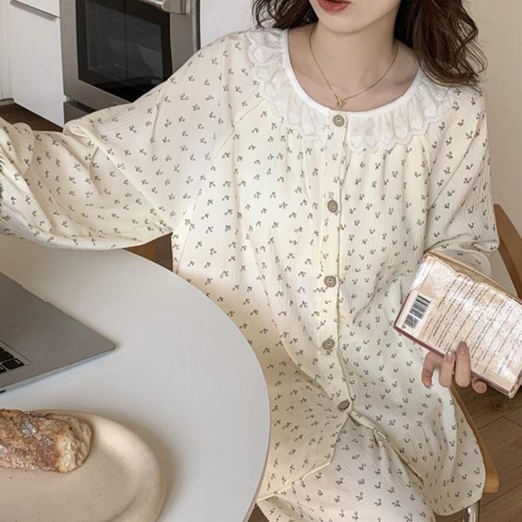 봄 간절기 긴팔 가을 얇은 긴팔 상하의 세트 파자마 잠옷