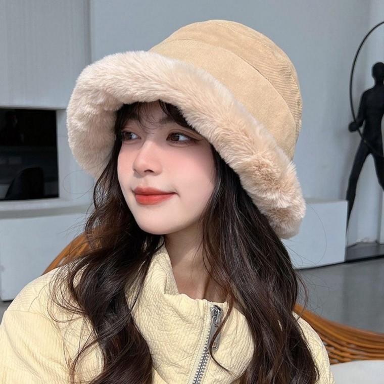데일리 방한 벙거지 여자 겨울 털버킷햇 모자 여성 털모자 가을 캠핑 얼굴 소멸 따뜻한
