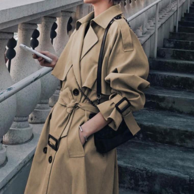 가을 베이직 트렌치코트 2컬러 여성 간절기 외투 클래식 롱 자켓 데일리 코트