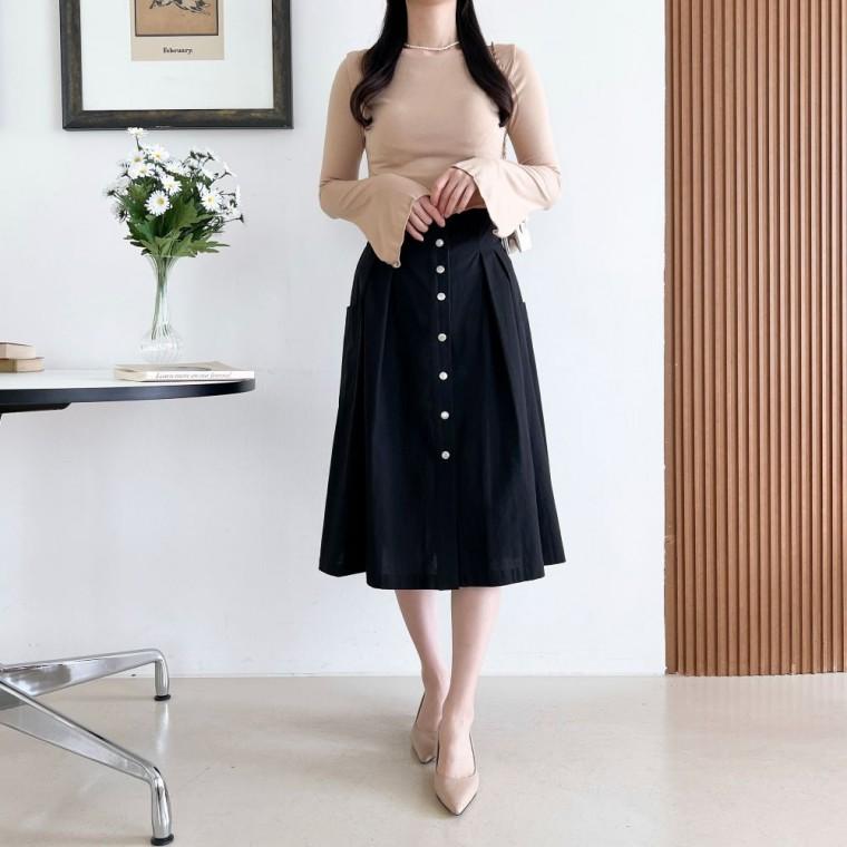 가을치마 면 여자치마 여성기본스커트 여자스커트 여성치마 여성플레어스커트