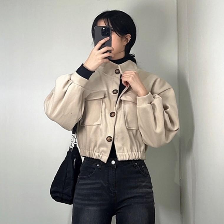 캐주얼재킷 하이넥 크롭 겨울재킷 아우터 가을재킷 데일리재킷 재킷
