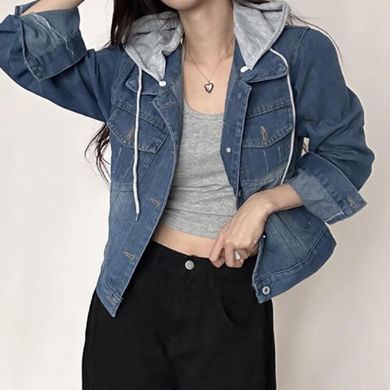 슬림핏재킷 탈부착 캐주얼재킷 오버핏재킷 가을재킷 2컬러 겨울재킷 청 여성