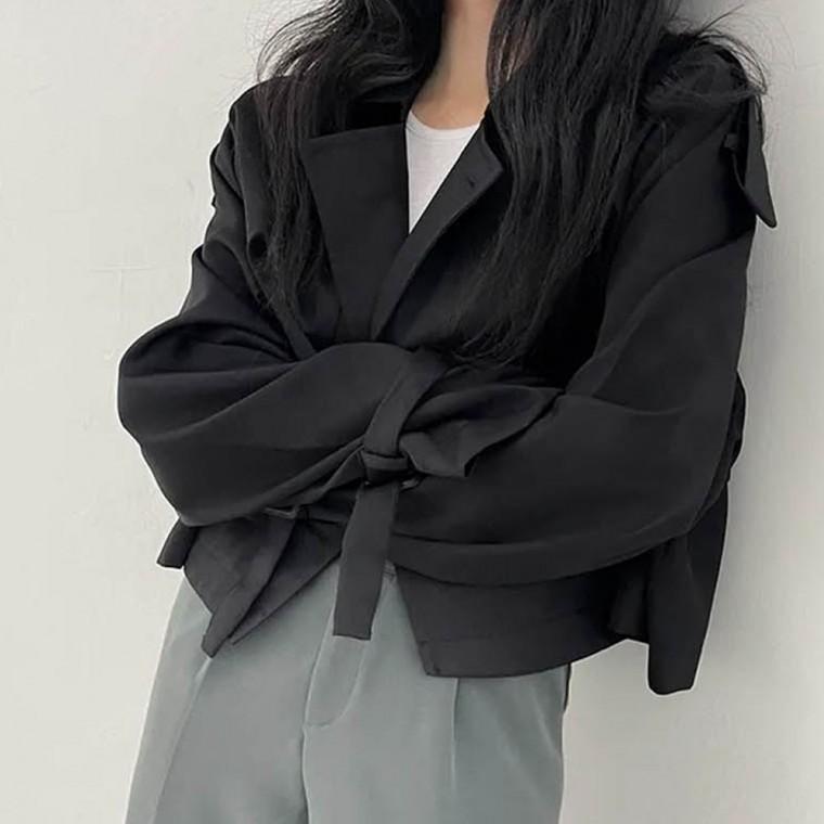 가을재킷 단추 오버핏재킷 여성아우터재킷 숄더 겨울재킷 캐주얼 크롭 재킷