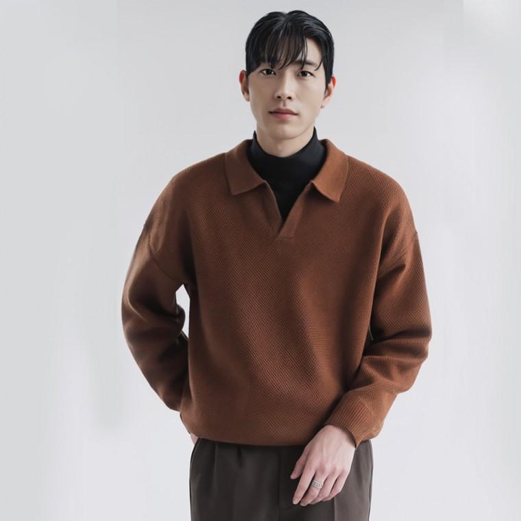 남성스웨터 니트 오픈카라 정장 가을 남성캐주얼 남자 기본 긴팔 남성 V넥