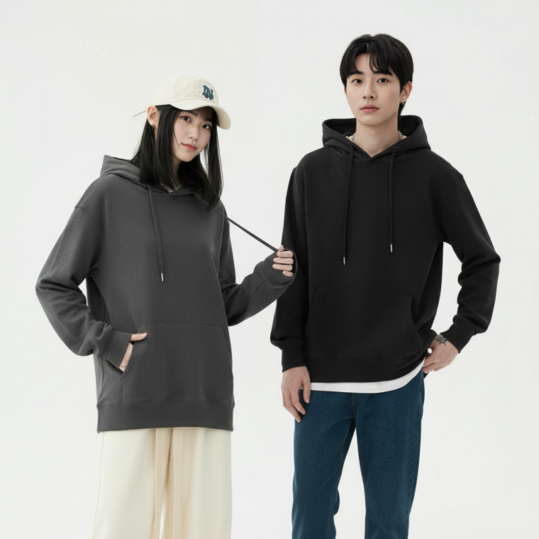 남녀공용 무지 후드티 단체복 봄 가을 데일리 긴팔 티셔츠 후드집업