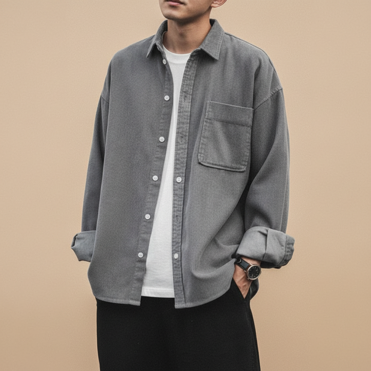 남자 코듀로이 셔츠 가을 겨울 긴팔 골덴 남방 데일리 댄디룩 루즈핏