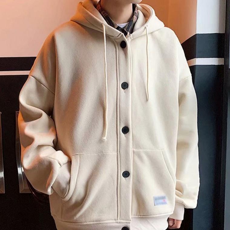 겨울 단추 가을 남성 후드 베이직 데일리 남자 점퍼 남성의류 기본