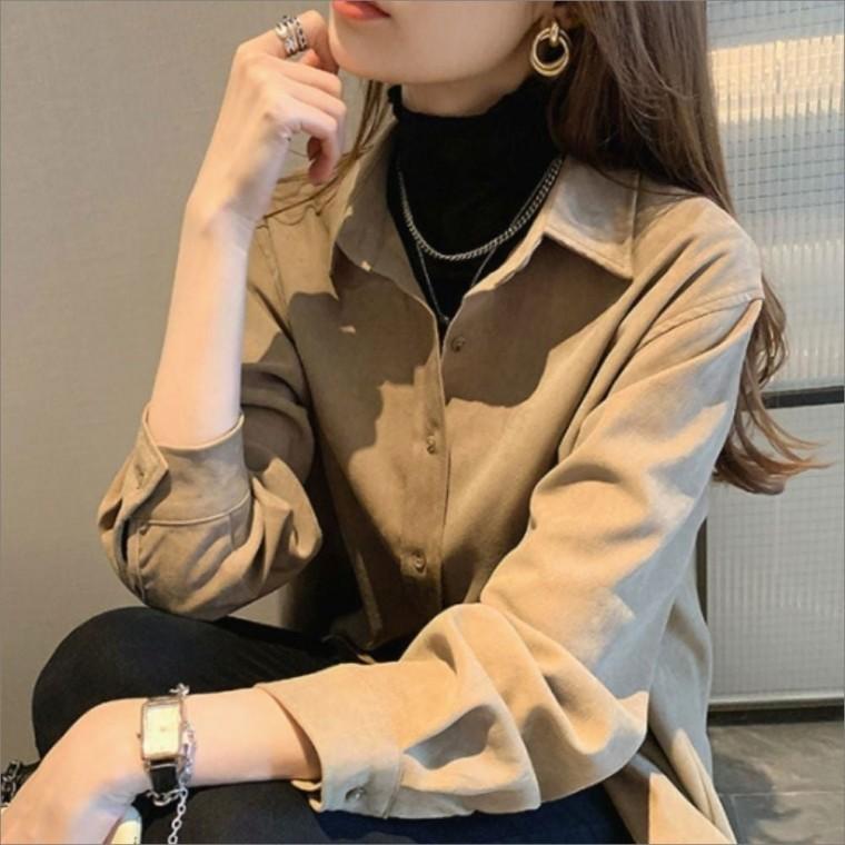 4컬러 골덴 셔츠 남방 가을 루즈핏 코듀로이 여성