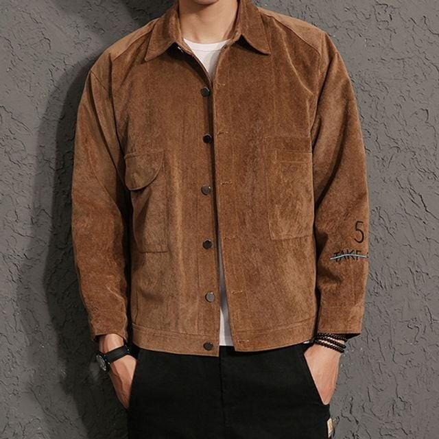 아우터 가을 간절기 카라 숏 스웨이드 남성 자켓