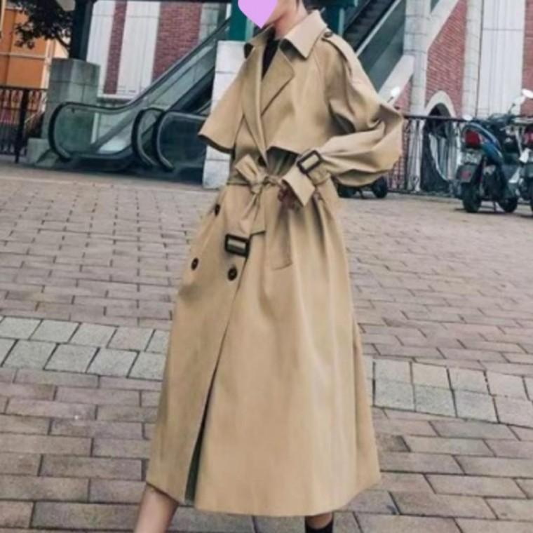 가을무드 데이트룩 출근룩 클래식 트렌치코트 2컬러 여성 롱 코트 간절기 아우터 벨트 세트 트렌치 코트