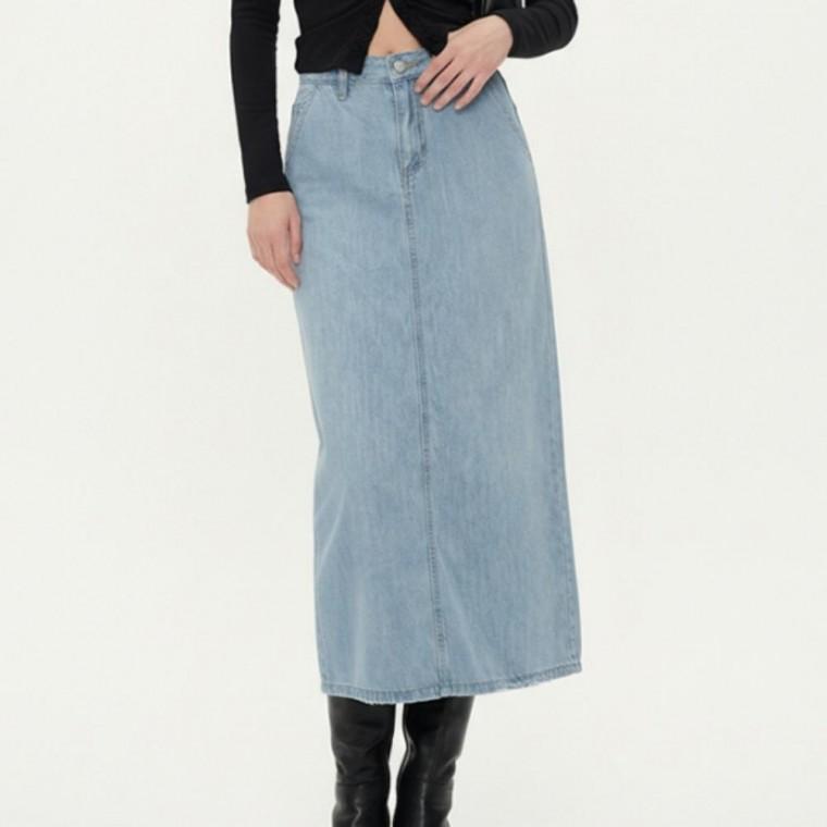 A라인 롱데님 스커트 여성용 청바지 치마 데일리룩 롱치마 체형커버 스커트 가을신상 데님하의 패션 코디