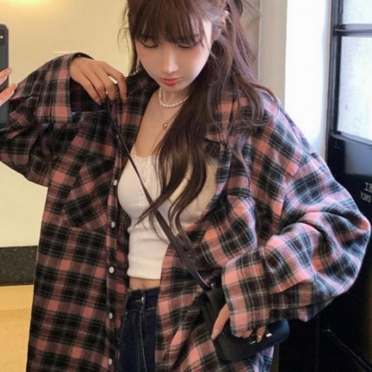 셔츠 남방 루즈핏 오버핏 가을 여자 체크
