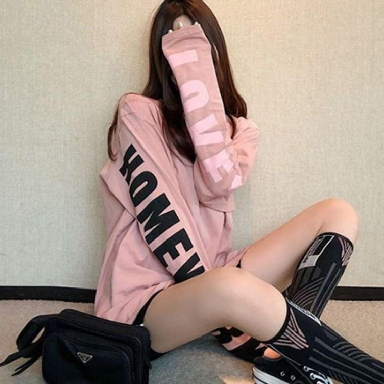 여성 티셔츠 긴팔 라운드 긴소매 여자 가을 티셔츠
