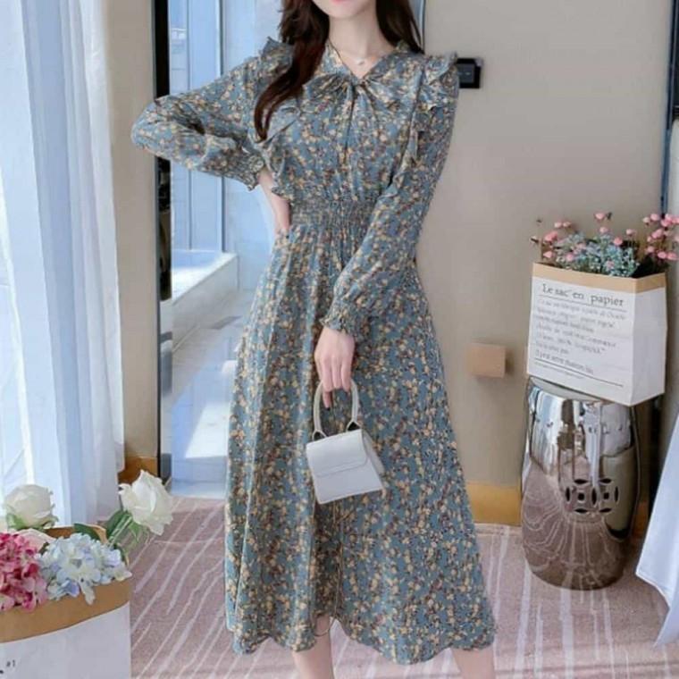 꽃무늬 긴팔 롱 원피스 플라워원피스 가을원피스 결혼식원피스 봄원피스 여자원피스 여성원피스 여름원피스