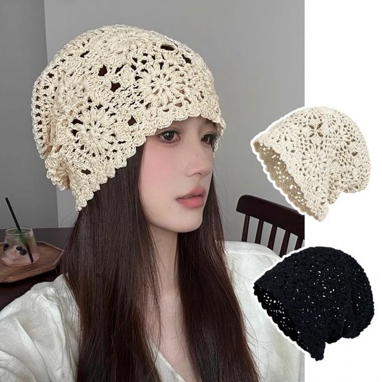 뜨개비니 플라워 환우비니 봄여름가을 힙합 뜨개모자