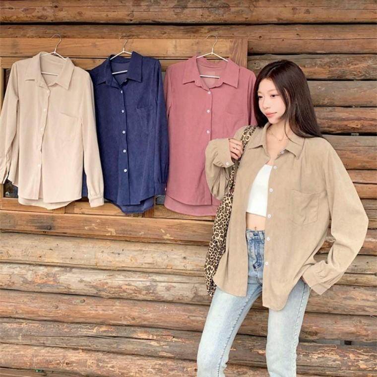 루즈핏 데일리 코듀로이 골덴 셔츠 카라 긴팔 남방 가을 겨울