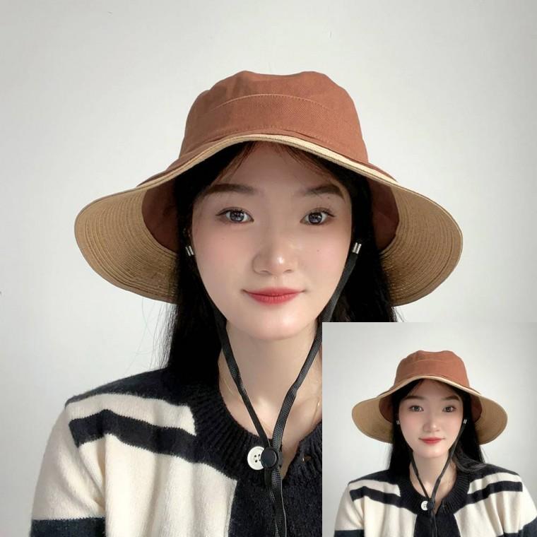 여성용 버킷햇 브라운 가을모자 봄모자