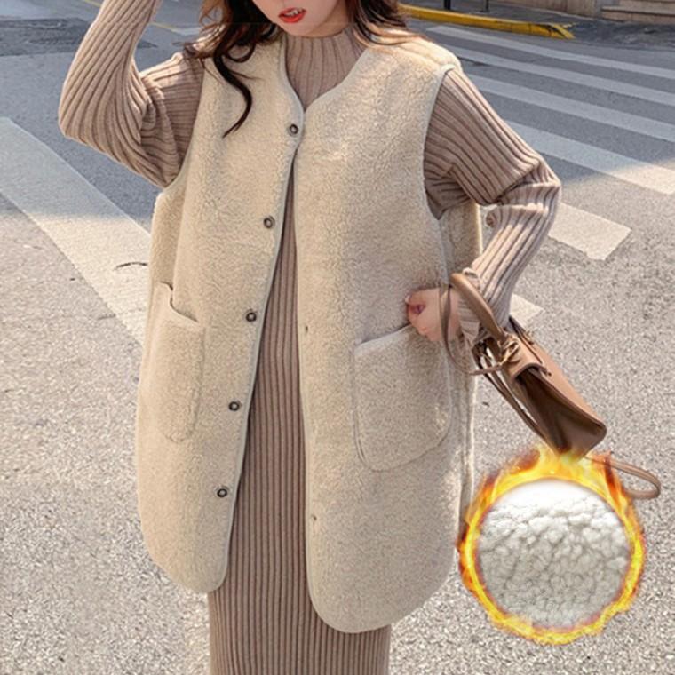 뽀글이 롱 조끼 예쁜 양털 겨울 가을 플리스 베스트