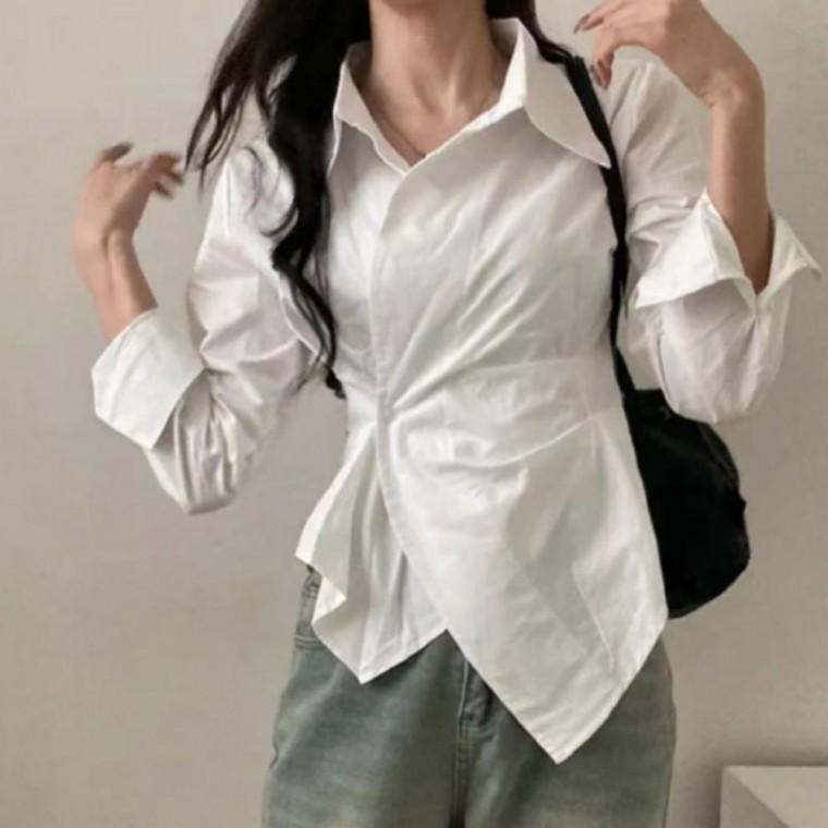 여성블라우스 여성 심플 오피스룩 기본룩 봄가을 블라우스 2컬러 셔츠 깔끔한