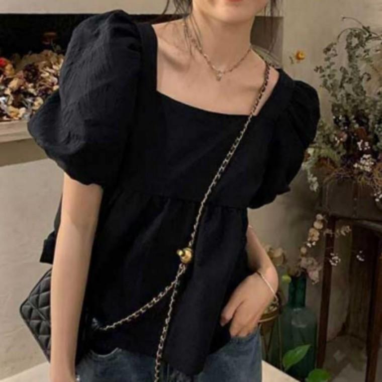 여성 블라우스 레터링 퍼프 귀여운 봄가을