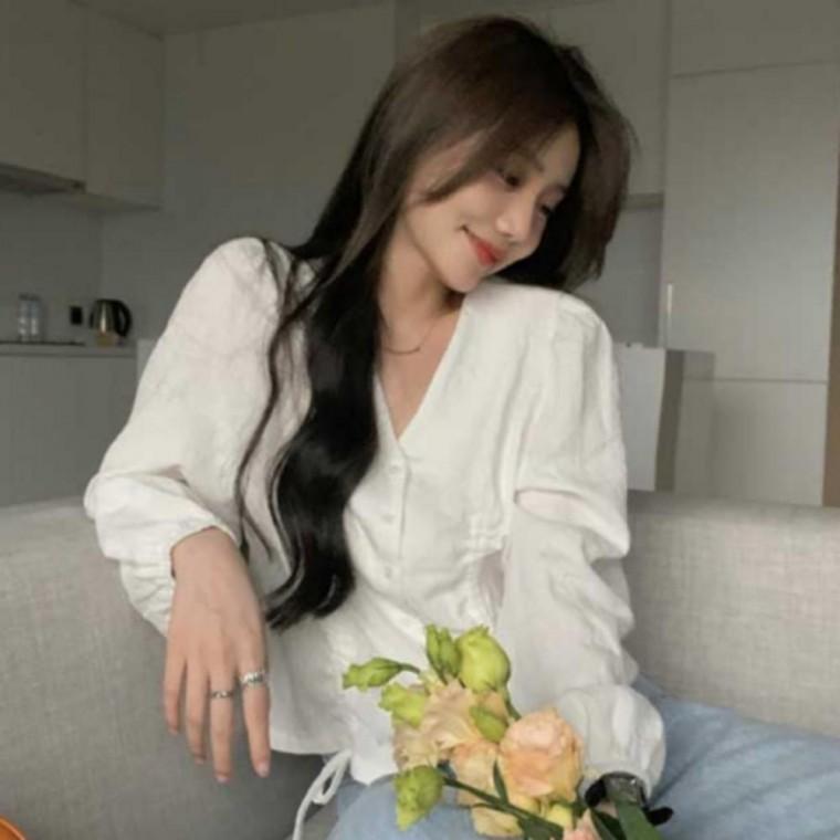 봄가을 브이넥 여성 세련된 하객룩 블라우스 원픽