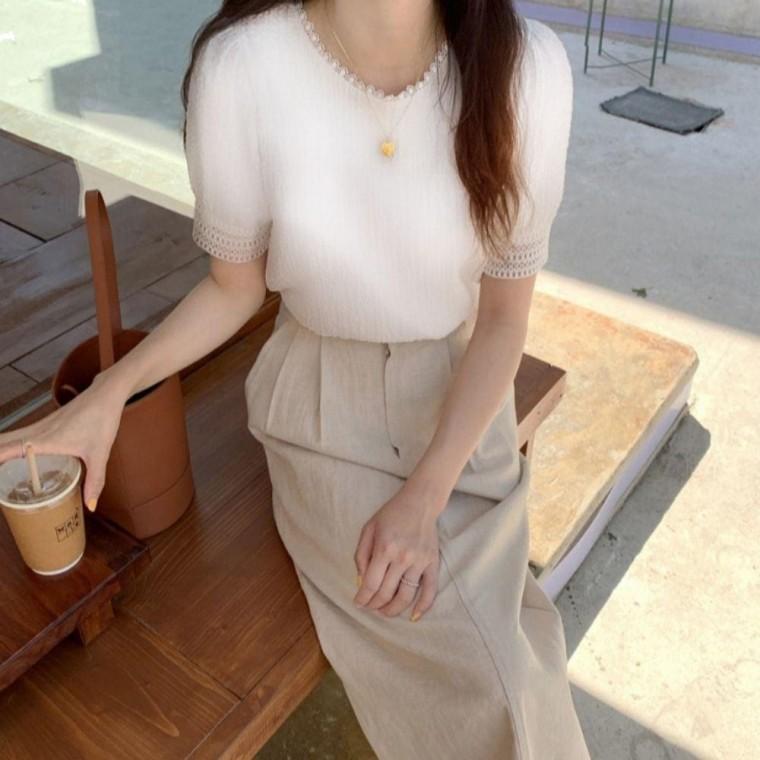 봄가을 패턴 상의 화이트남방 심플 블라우스 레이스패턴블라우스 심플블라우스 레이스 셔츠 여성 원픽