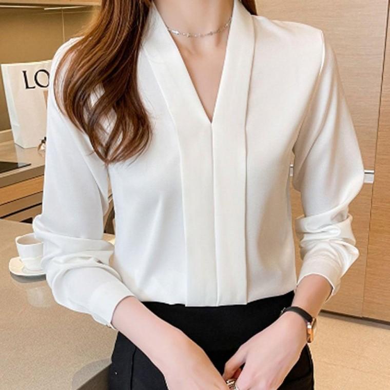 출근룩 20대 셔츠 봄가을 직장인 세련된 블라우스 긴팔 여성 오피스룩 20대여성옷 쉬폰 여자블라우스 원픽