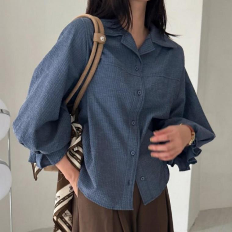 여성블라우스 클래식 무드 여성 정장룩 셔츠남방 블라우스 우아한 봄가을 기본데일리룩 카라 단정한