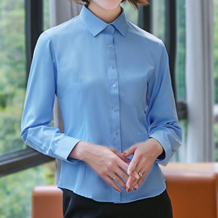 여성블라우스 플랫카라 셔츠 여성 정장 오피스룩 무지 봄가을 슬림핏 블라우스 깔끔한핏 여성셔츠