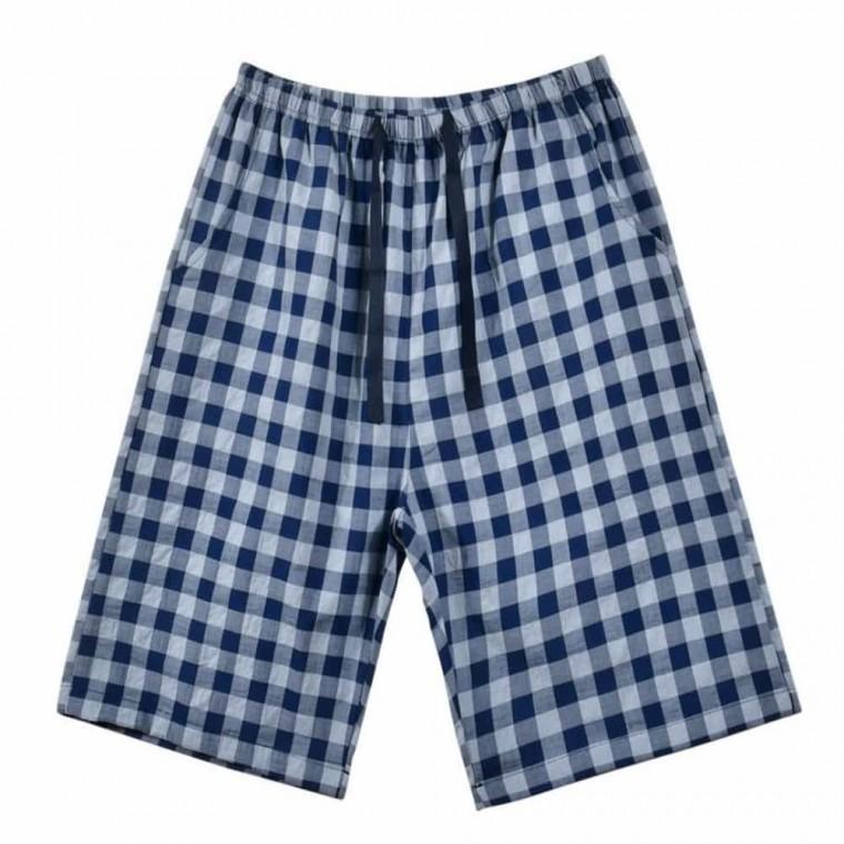 남성 체크 밴딩 잠옷 7부 여름파자마바지 순면잠옷 가을잠옷