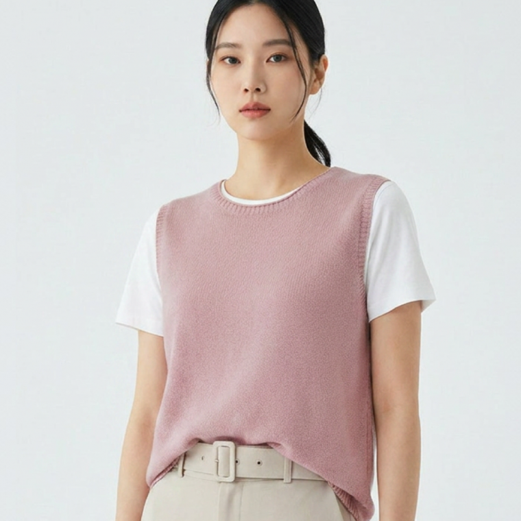여성 봄 가을 여름조끼 레이어드 베스트 예쁜 루즈핏 니트 조끼 쪼끼 브이넥나시